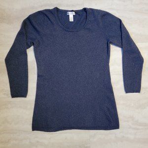 Valerie Bertinelli Womens Blue Crew Neck Sweater 15% Rabbit Hair Large